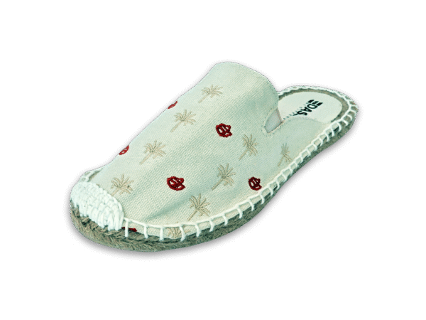 Bone White Palm Tree  Espadrille Ladies Sandals
