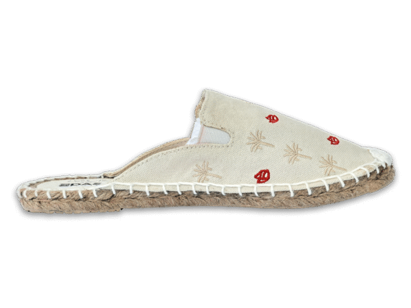 Bone White Palm Tree  Espadrille Ladies Sandals