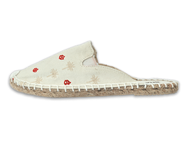 Bone White Palm Tree  Espadrille Ladies Sandals