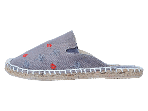 Jet Black Palm Tree  Espadrille Ladies Sandals