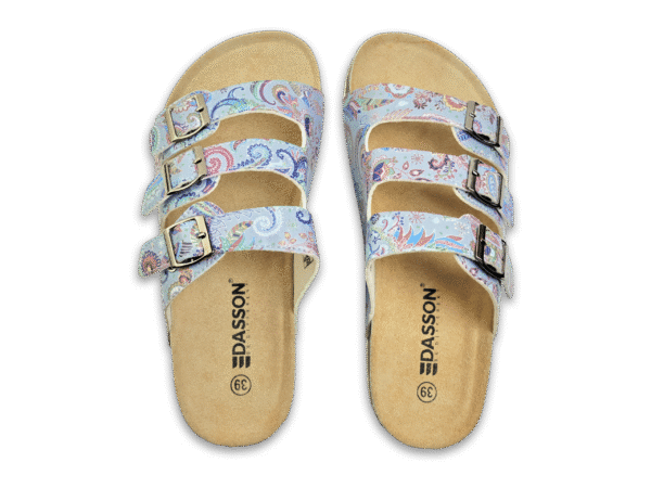 Azure Bloom Cork Sandals