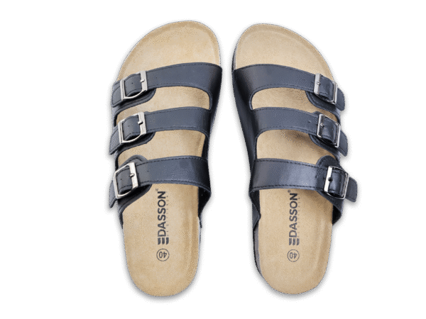 Black Trio Cork Sandals