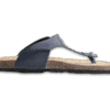 Navy Buckle Thong Cork Sandals