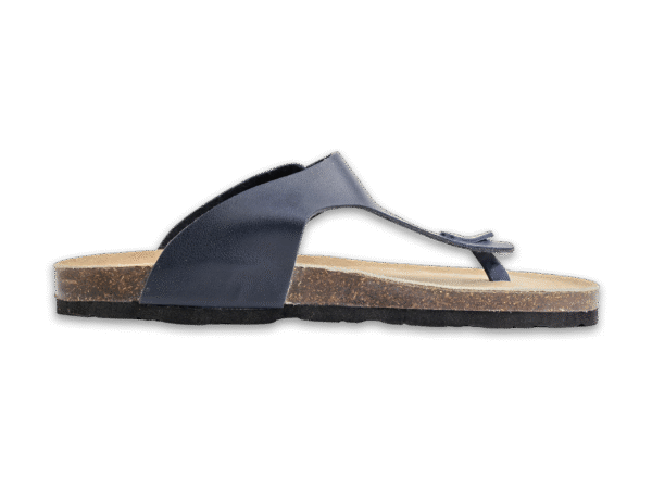 Navy Buckle Thong Cork Sandals