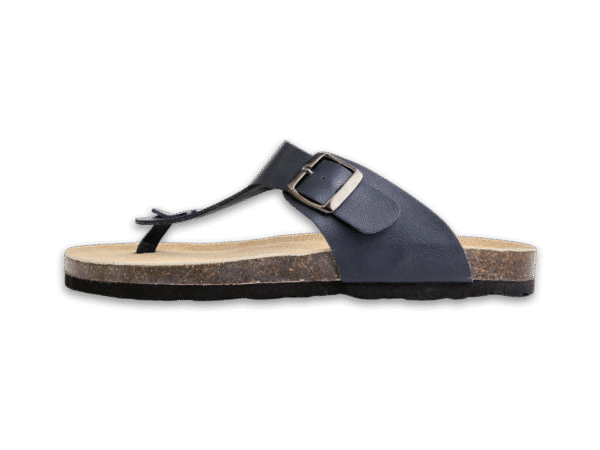 Navy Buckle Thong Cork Sandals