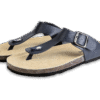 Navy Buckle Thong Cork Sandals