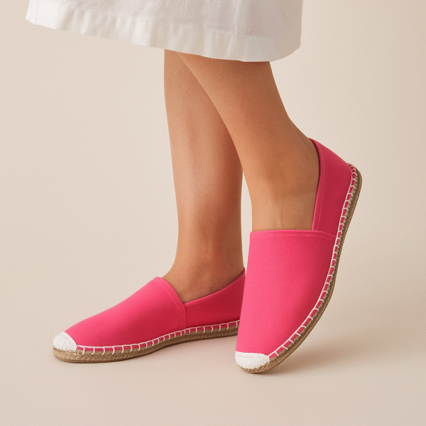 Red Canvas Espadrille Ladies Sandals