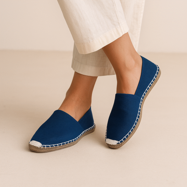 Blue Canvas Espadrille Ladies Sandals