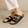 Black Trio Cork Sandals