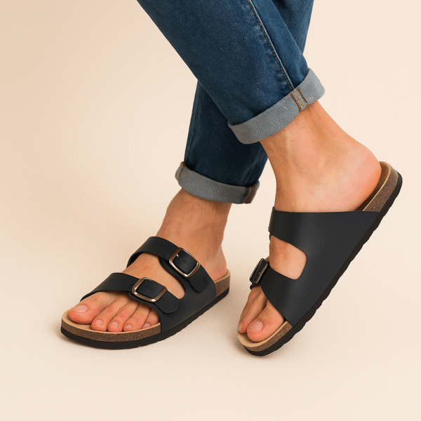 Black Duo Comfort - Men’s Cork Sandals