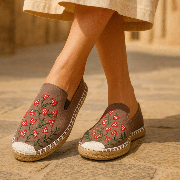 Jet Black Bougainvillea Espadrille Ladies Sandals