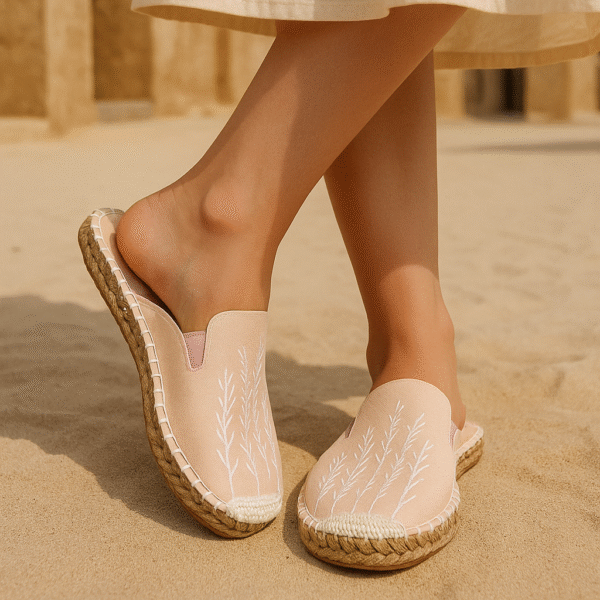 Coconut Cream Lavender Espadrille Ladies Sandals