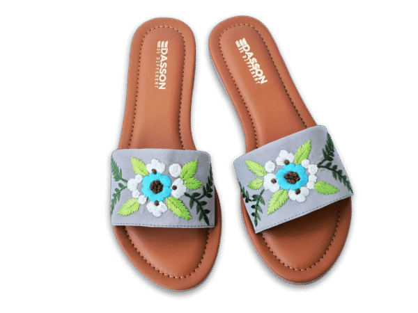 Botanic Blue Slide Sandal