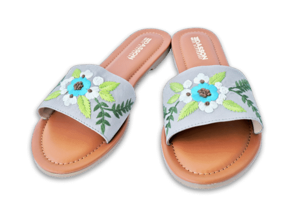 Botanic Blue Slide Sandal