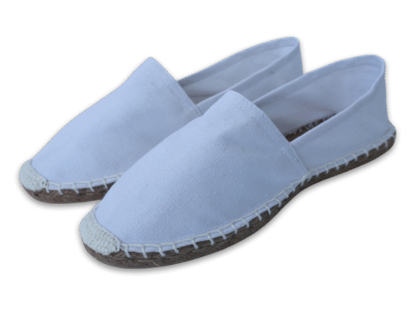 White Canvas Espadrille Men's Sandals