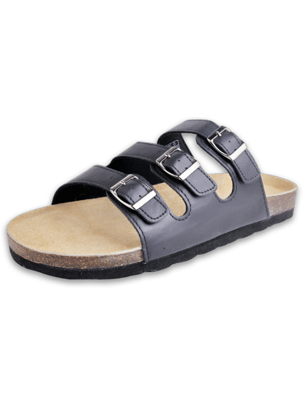 Black Trio Cork Sandals