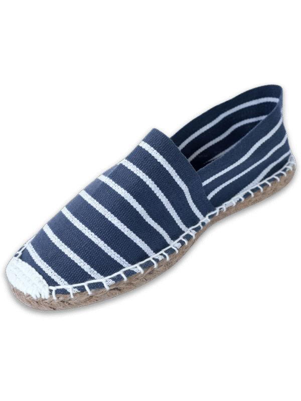Navy Stripe Canvas Espadrille Ladies Sandals