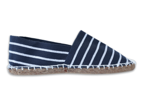 Navy Stripe Canvas Espadrille Ladies Sandals
