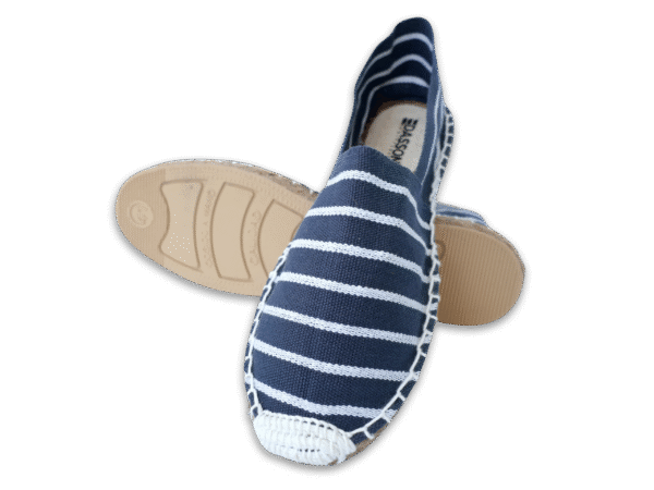 Navy Stripe Canvas Espadrille Ladies Sandals