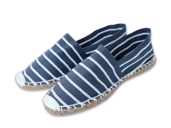 Navy Stripe Canvas Espadrille Ladies Sandals