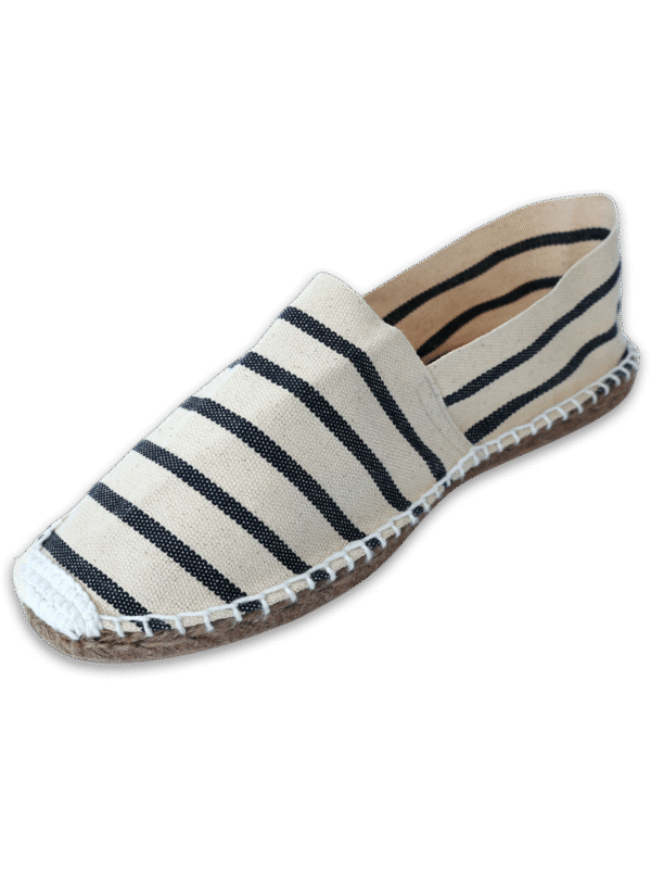 Beige Stripe Canvas Espadrille Ladies Sandals