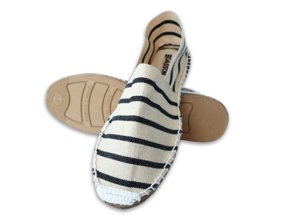Beige Stripe Canvas Espadrille Ladies Sandals