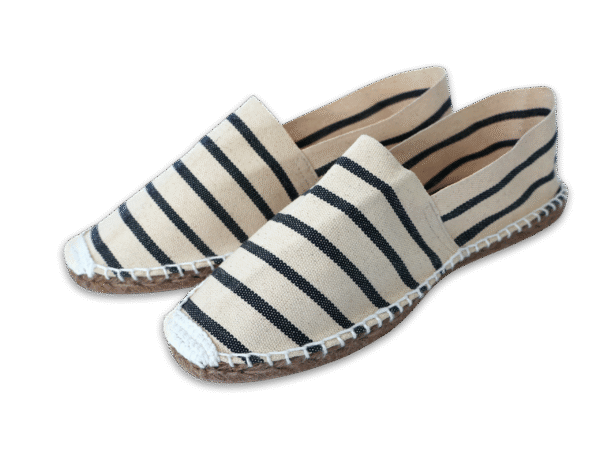 Beige Stripe Canvas Espadrille Ladies Sandals
