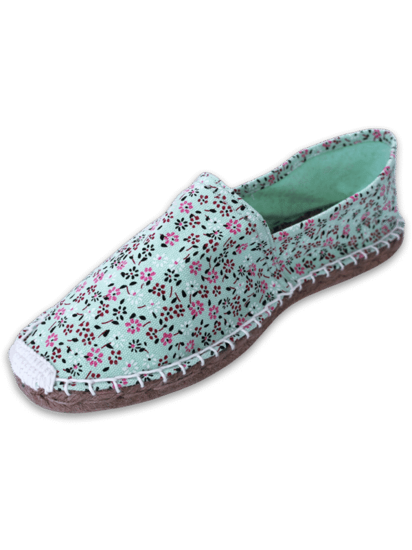 Mint Blossom Canvas Espadrille Ladies Sandals