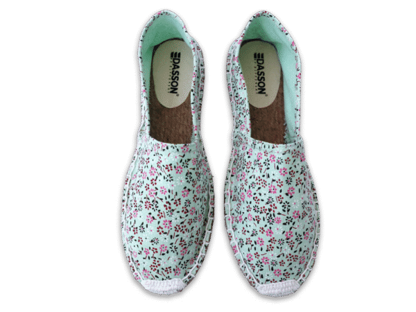 Mint Blossom Canvas Espadrille Ladies Sandals