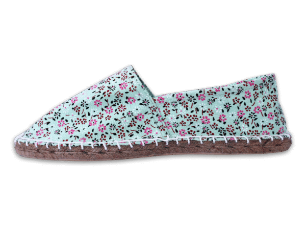 Mint Blossom Canvas Espadrille Ladies Sandals