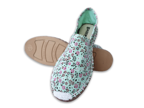Mint Blossom Canvas Espadrille Ladies Sandals