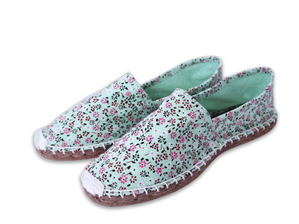 Mint Blossom Canvas Espadrille Ladies Sandals