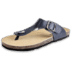 Navy Buckle Thong Cork Sandals