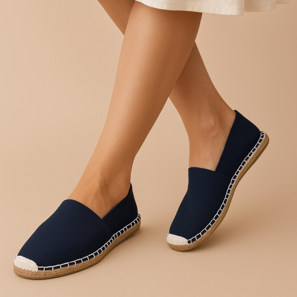 Black Canvas Espadrille Ladies Sandals