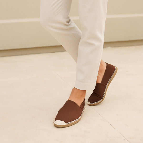 Brown Canvas Espadrille Men's Sandals
