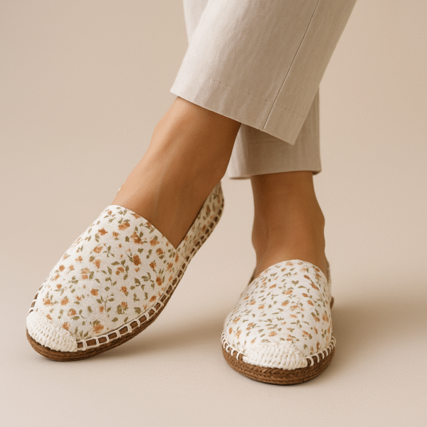 Summer Blossom Canvas Espadrille Ladies Sandals