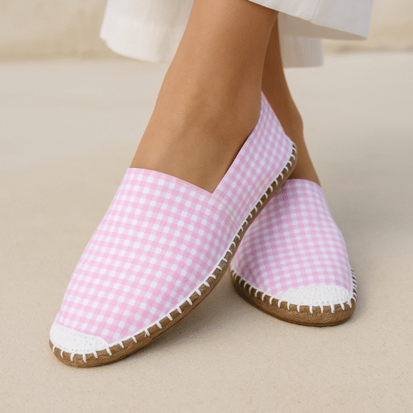 Pink Picnic Canvas Espadrille Ladies Sandals